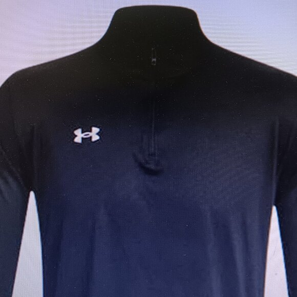 UNDER ARMOUR MENS TECH 1/4 ZIP LOOSE LONG SLEEVE SHIRT - XXL - NAVY BLUE - Picture 3 of 4